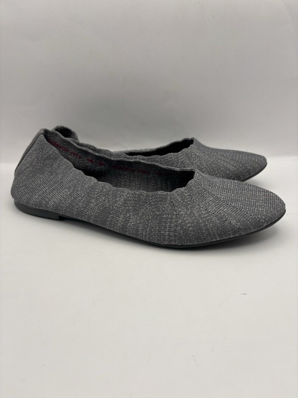 Skechers Cleo Knit Gray Ballet Flats Women Size 10